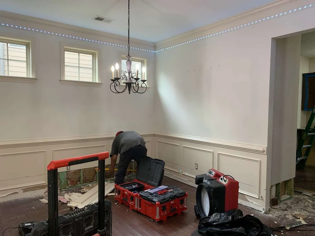 Restoration technician with professional equipment in Germantown
